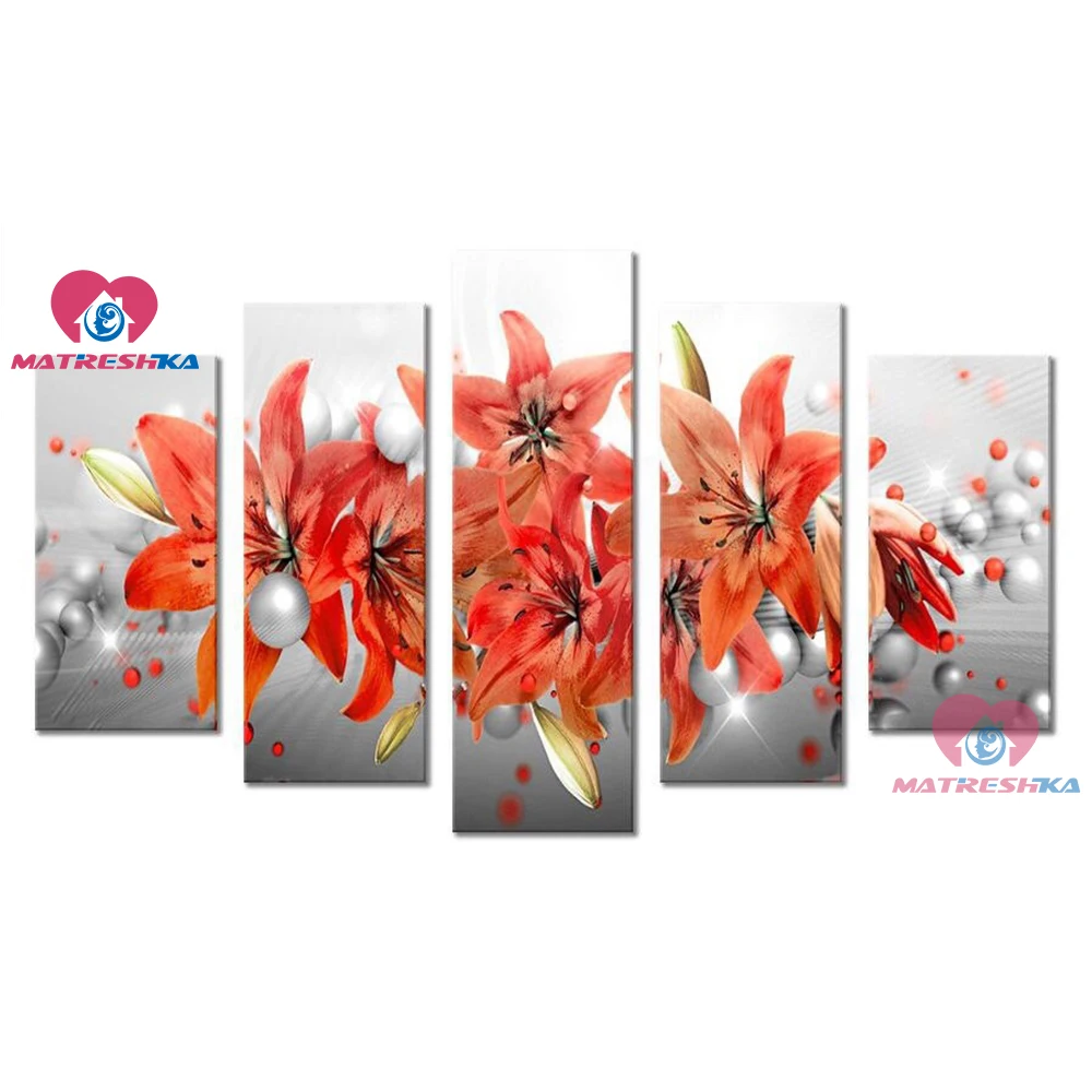 

5d Diamond painting Diamond embroidery flowers lily pattern Multi-painting Diamond mosaic rhinestones pictures beadwork decor