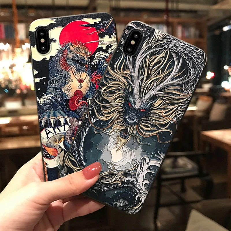 Китайский дракон Телефон чехол для IPhone X Xs Max 6S 6 7plus 8 Plus мобильный телефон мягкий