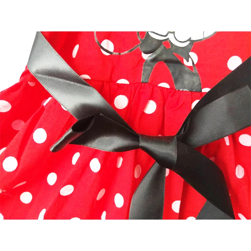 Disney Mickey Kids Dresses Girls New Fashion Minnie Wave Point Cotton Short Summer T Shirt Vest Big For Maotou Beach Party | Детская