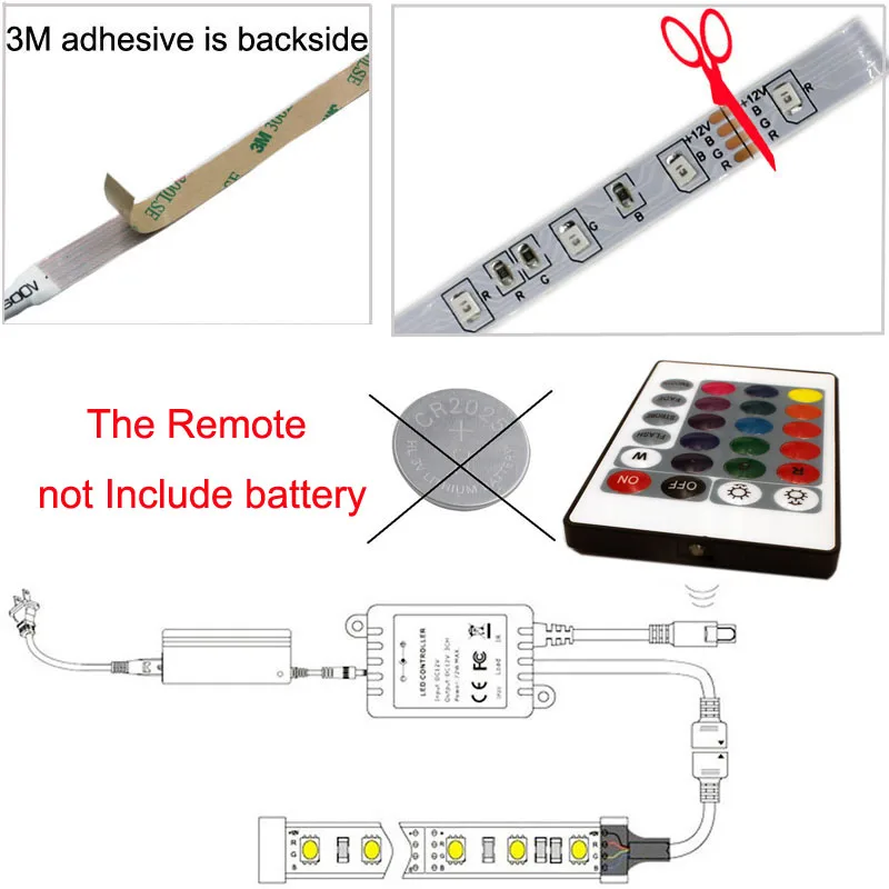 SMD 2835 RGB Светодиодные ленты свет Тира лампы Neon 300LED Декор Гибкая Клейкие