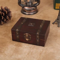 selling factory direct to oem retro box storage box double belt wholesale antique wooden box