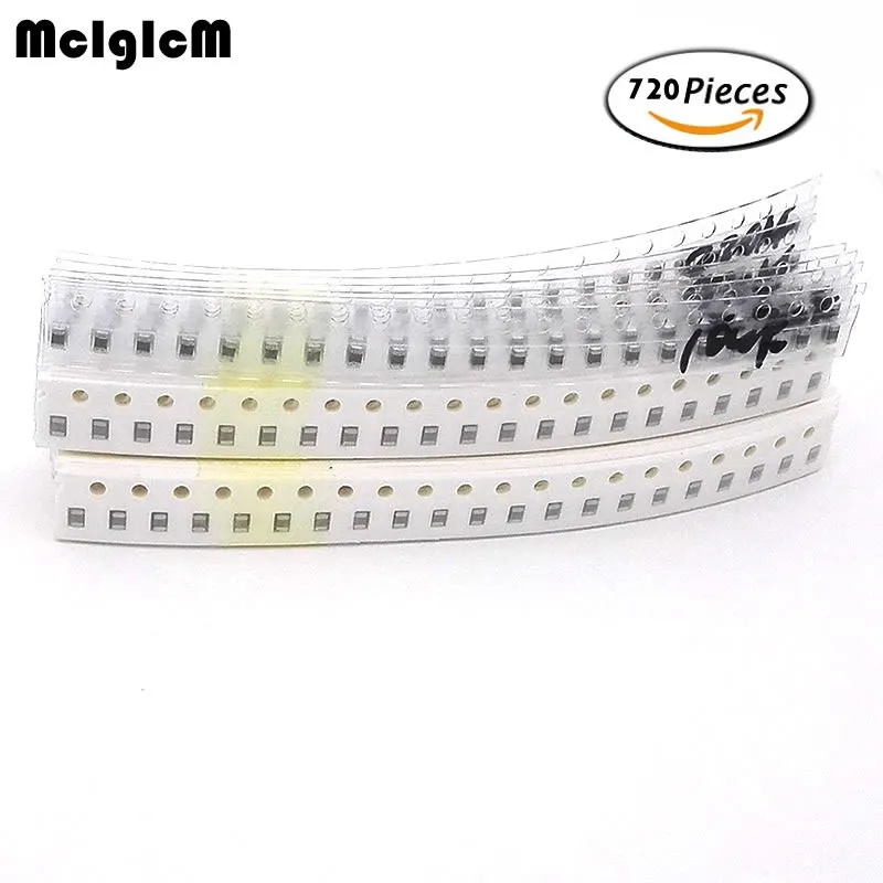 MCIGICM 0805 SMD конденсаторный систематизированный набор 36values * 20pcs = 7 1pF ~ 10 мкФ Образцы