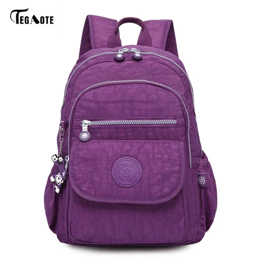 Фиолетовый TEGAOTE ноутбук школьные рюкзаки для девочек-подростков Mochila женские рюкзаки противоугонные водонепроницаемые сумки для мужчин и женщин - Цвет: Фиолетовый
