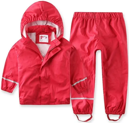 Children's Spring and Autumn Children suit boys andgirls high-grade weatherproof waterproof jacket windproof pants overalls | Мать и