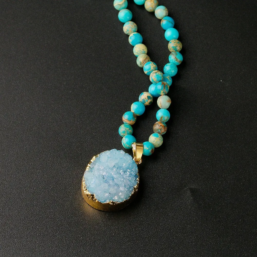 Бусины из натурального морского отложения 6 мм Императорский камень с подвеской