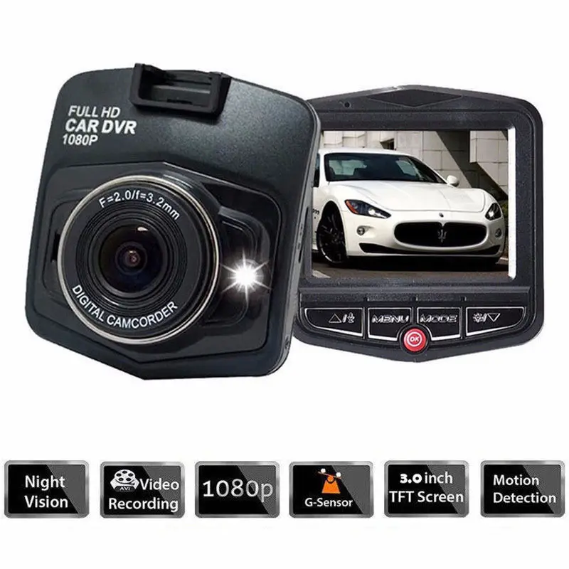 Full HD 1080P 12MP Автомобильный видеорегистратор g-сенсор камера 170 градусов видеорегистратор циклическая запись ночного видения видеокамера автомобильная камера