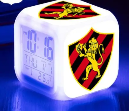 Шоколад Футбол Клуб светодиодные Будильники часы Крузейро Esporte Clube цифровой Повтор Температура Дисплей reveil Enfant - Цвет: Шоколад