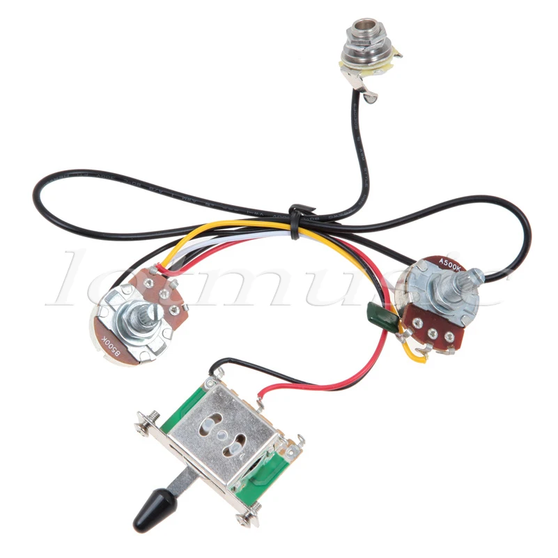 2 комплекта жгут проводов для гитары с двумя захватами 3 ходовой переключатель 500K