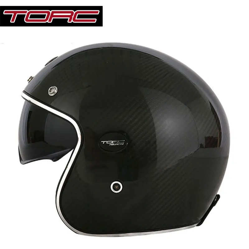 4 Шлем TORC V587 из углеродного волокна в винтажном стиле, мотоциклетный rcycle шлем с солнцезащитным щитом, ретро мото rbike шлем с открытым лицом, скутер, мото шлемы - Цвет: 4
