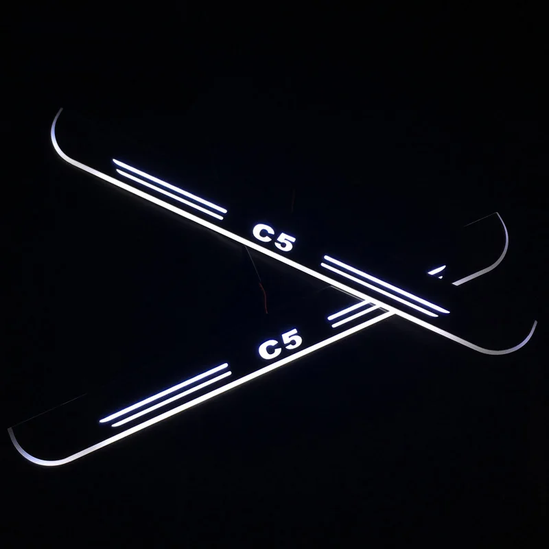 

SNCN LED Car Scuff Plate Trim Pedal Door Sill Pathway Moving Welcome Light For Citroen C5 2015 2016 2017 2018 Accessories