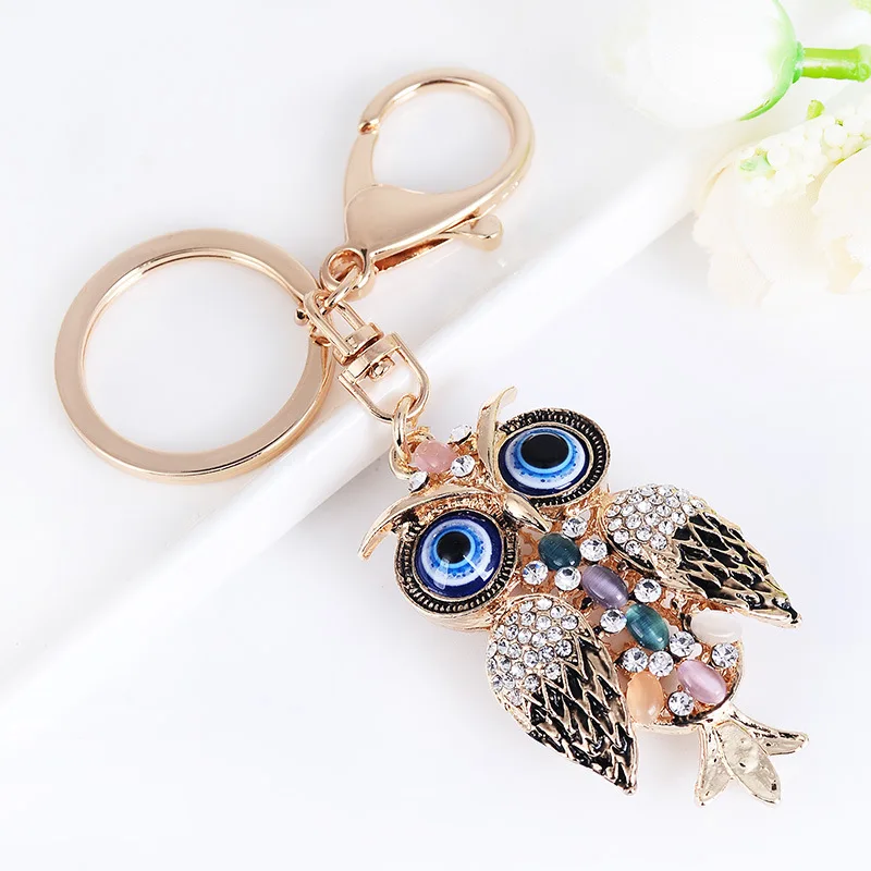 Pearl Crystal Owl Keychains Pendants Decoration Car Keys Women Keychain For Bag Accessories Zinc Alloy Rings Fashion 2019 | Украшения и