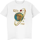 Россия CCCP Юрий футболка с Гагариным Мужская популярная футболка с короткими рукавами и круглым вырезом, хлопковая Футболка советский космонавт 1961 T футболки крутые Топы