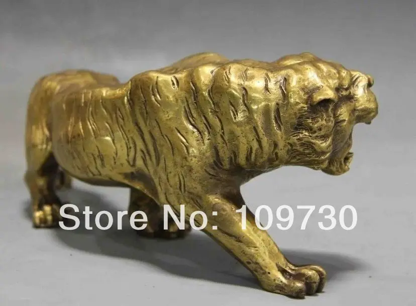 ZSR 001060 Китайский Фэншуй медный латунный животный Зодиак Год счастливый Тигр