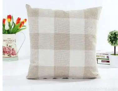 cotton and linen lattice pillowcase simple plaid cushion cover sofa lumbar pillow home decor | Дом и сад