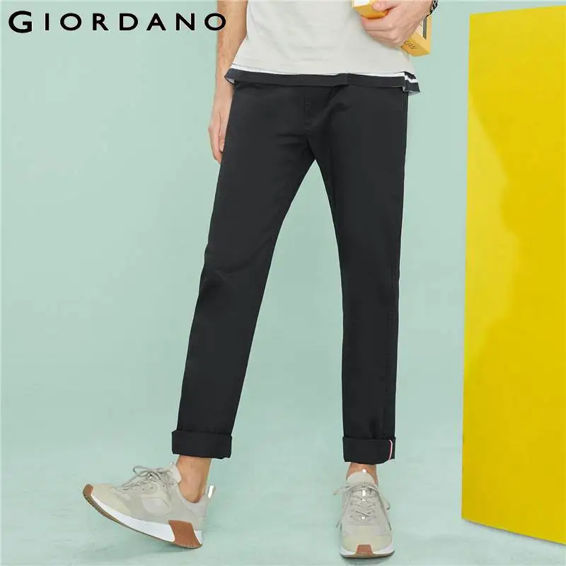 Giordano тонкие стрейчевые брюки на низкой талии выполненные из натурального хлопка