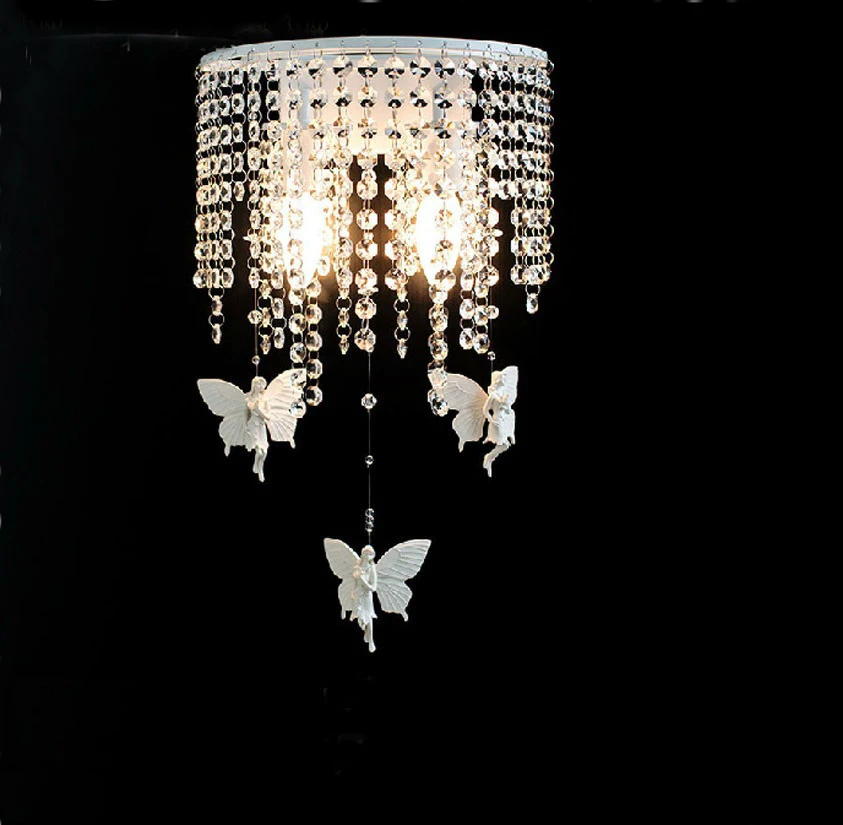 Скандинавский кристалл свет стены ангел бабочка настенные светильники для дома