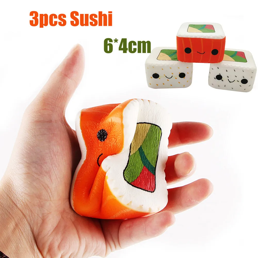 3 шт Анти Стресс Squishies суши снятие стресса Симпатичные Ароматические очень