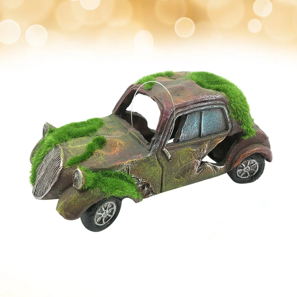 1PC Moss Decorative Safe Non-Toxic Imitation Old Car Ornament Fish Tank Decoration Aquarium Ornament Decoration