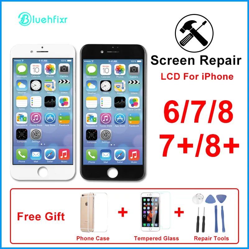 AAA Качество для iPhone 7 8 Plus ЖК с сенсорным экраном ремонт для iPhone 6 ЖК черный белый без битых пикселей