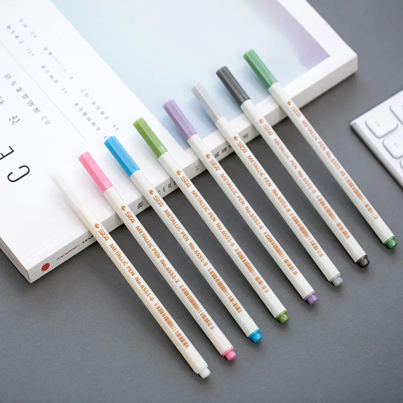 

10 цветов, металлический маркер, ручка «сделай сам», скрапбукинг, ремесла, мягкая кисть, ручка, художественный маркер, ручка для канцелярских ...