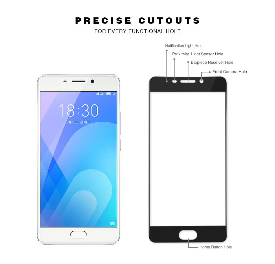 Для Meizu M6 Note протектор экрана из закаленного стекла для Meizu M6 Note CAPAS бренд почти полное покрытие защитная пленка черное золото