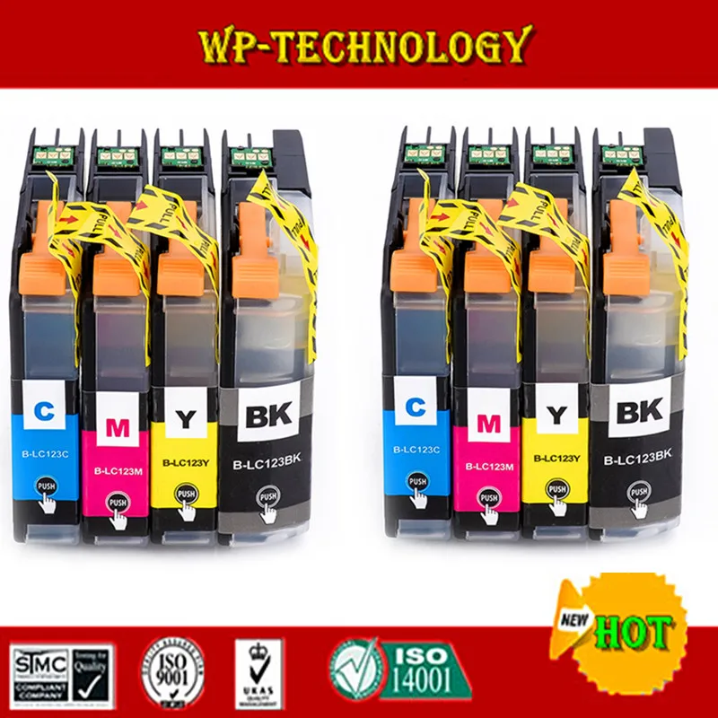 8PK совместимый чернильный картридж для принтера Brother LC123 DCP J552DW J752DW картриджи
