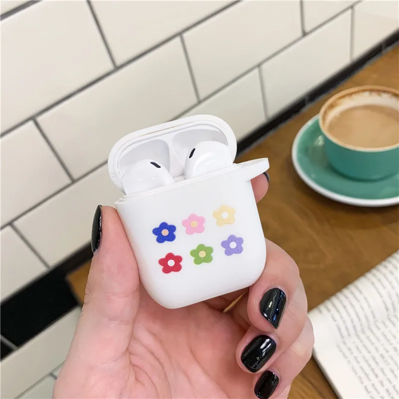Милый цветок ТПУ силиконовый для AirPods защитный чехол Bluetooth наушники чехол для Apple Airpods корпусы гарнитурные зарядные коробки
