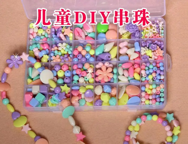 Красочные Пластик Бусина Акриловая комплект аксессуары DIY Bracelects Игрушки