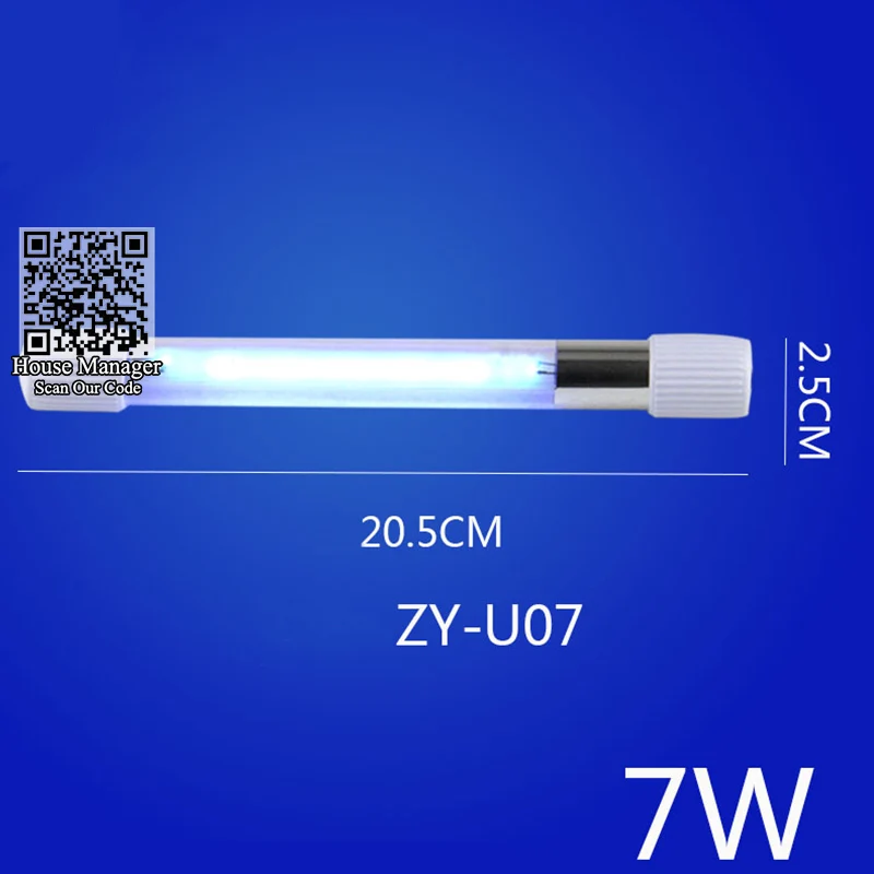 7W UV Lamp УФ стерилизатор лампа, ультрафиолетовая бактерицидный светильник стекло, погружной фильтр водонепроницаемый для аквариума, удалить водоросли, Дезодорировать - Цвет: 7W UV Lamp