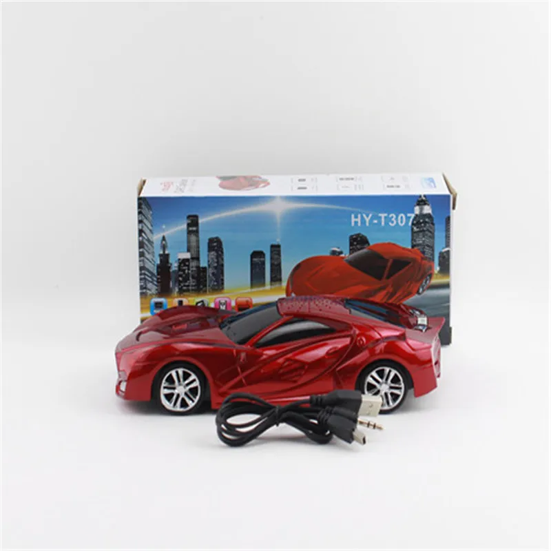 Модные мини-автомобиля Форма Динамик fm Радио USB Micro SD карта TF MP3 плеера стерео