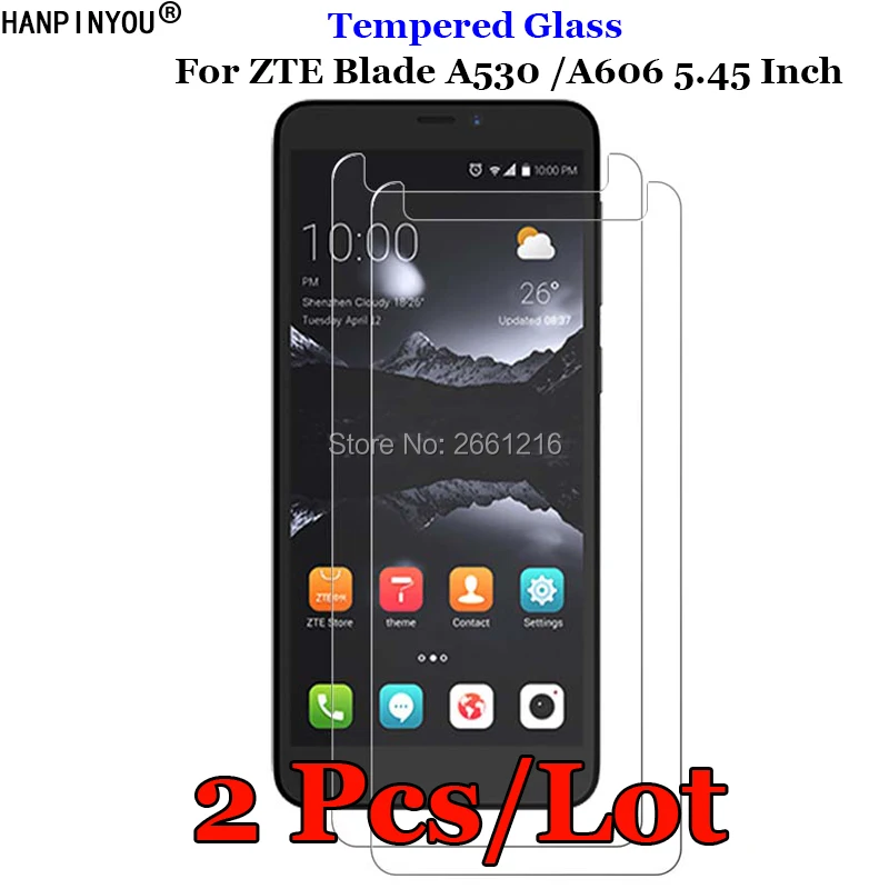 

Защитное стекло для ZTE Blade A606, 2 шт./лот, твердое закаленное стекло 9H 2.5D Premium, Защитная пленка для экрана ZTE Blade A530 A 530, BA530 5,45 дюйма
