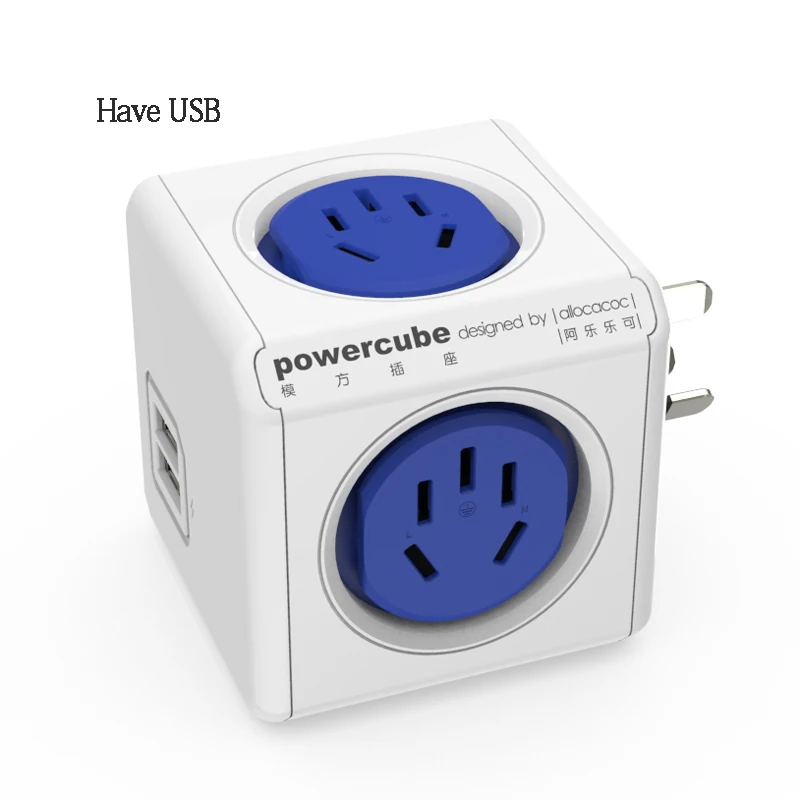 blue Allocacoc smart plug powercube электрическая usb-розетка для Австралии, Новая Зеландия, удлинитель, универсальный адаптер для путешествий, дома - Цвет: blue