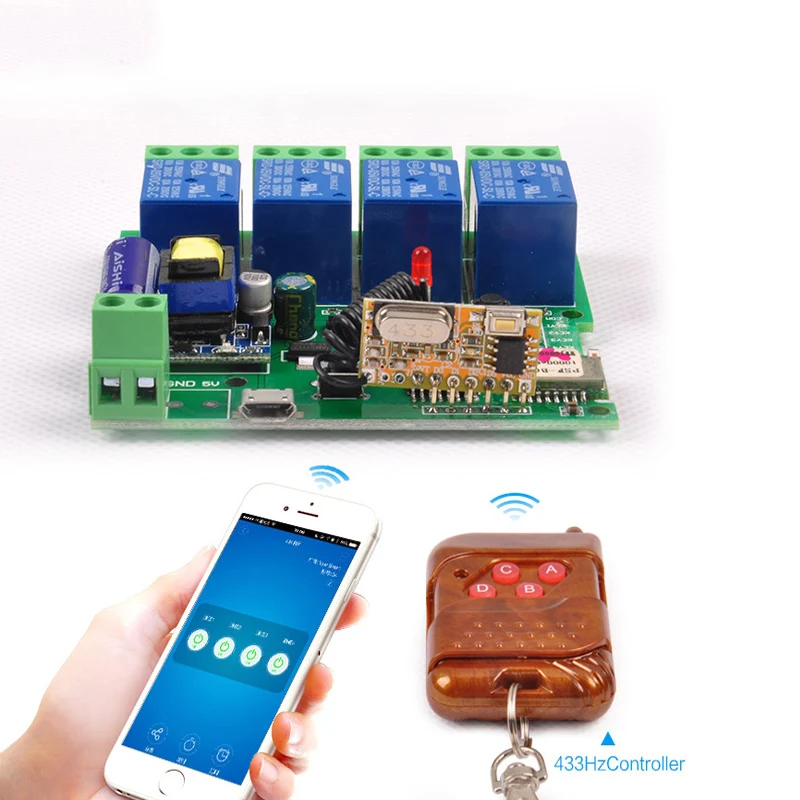 Фото WIFI переключатель dc5V/dc7-32v/ac 220 vрелейный 433 мгц радиочастотный прием Jog Inching WIFI переключатель dc5V/dc7-32v/ac 220 vрелейный 433 мгц радиочастотный прием Jog Inching