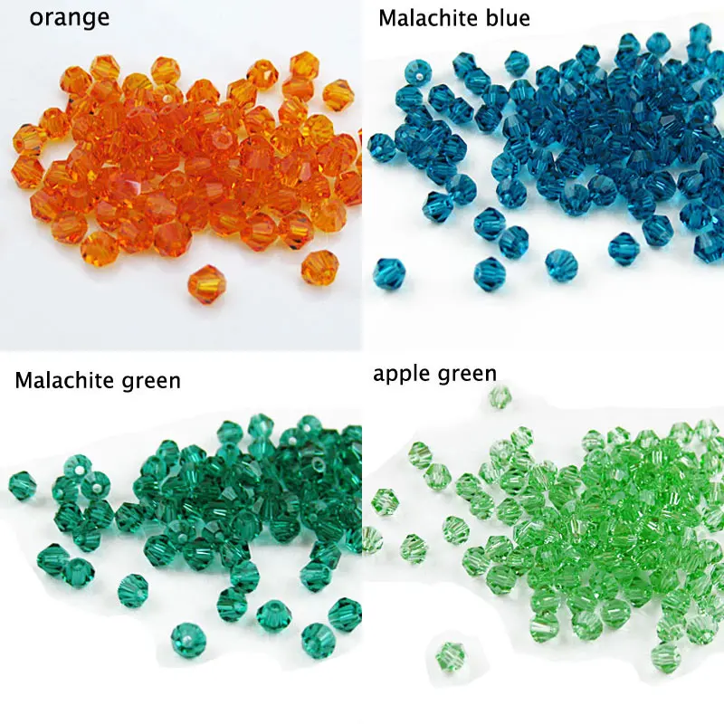 Бусины биконусные с ромбовидным кристаллом 3 8 мм 1 упаковка|beads loose|beads for diyglass beads |