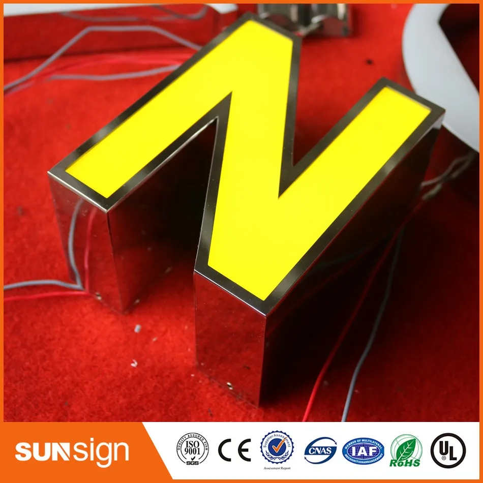 Зеркало из нержавеющей стали со светодиодной светильник|led light letters|light lettersshop sign |