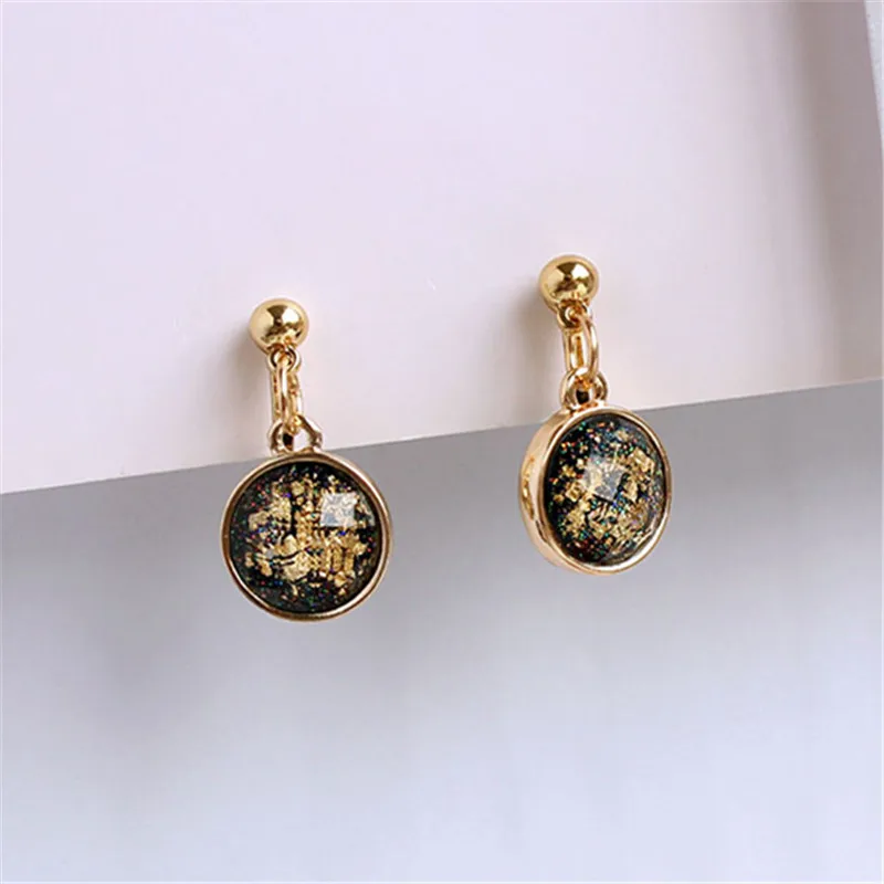 Женские серьги в этническом стиле гвоздики из полимера ретро с золотыми