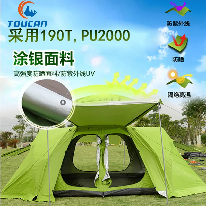 Открытый двухслойные палатки с двумя спальнями Водонепроницаемый Анти-УФ