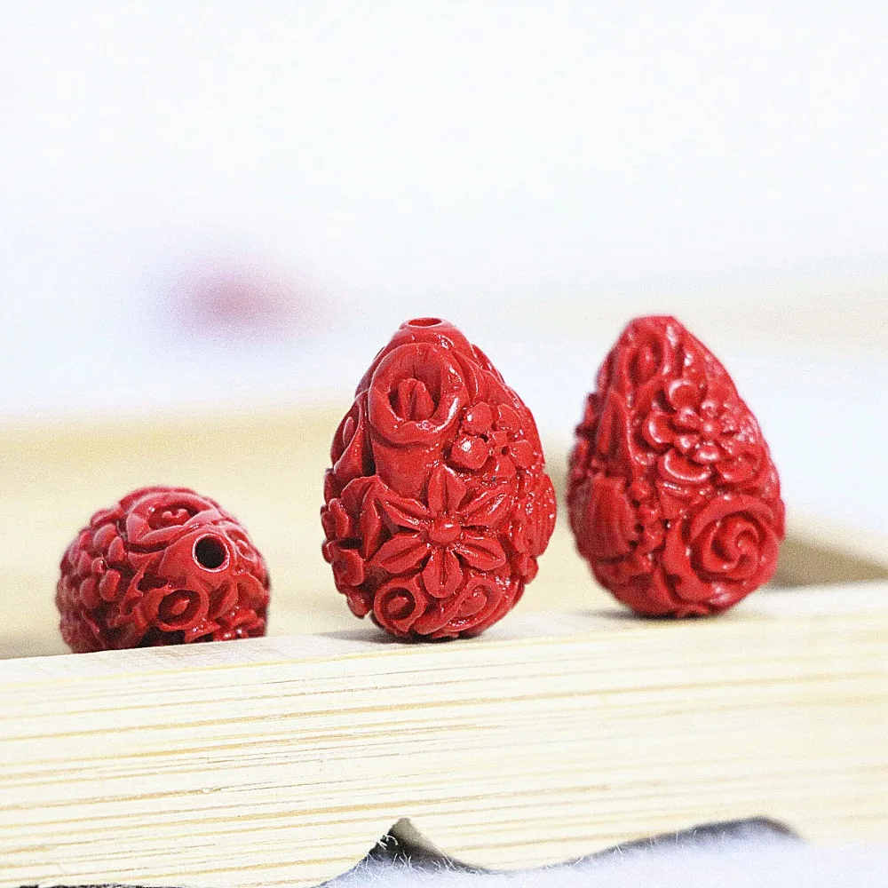 Специальный красный имитация кулон из киновари Новые бусы аксессуары Горячая