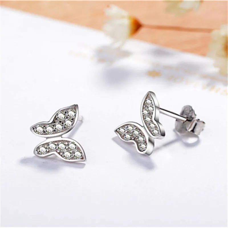 Женские серьги гвоздики из серебра 925 пробы с фианитами|stud earrings|earrings forearrings for women |