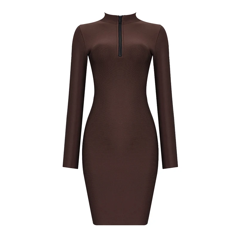 Женское облегающее платье с длинным рукавом вязаное элегантное вечернее зима 2019