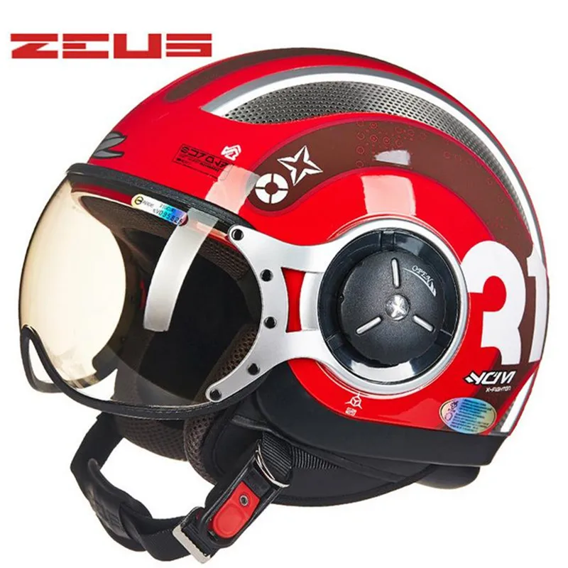 ZEUS тайваньский мотоциклетный шлем motocorss jet retro3/4 half helmet218C|taiwan motorcycle helmet|motorcycle