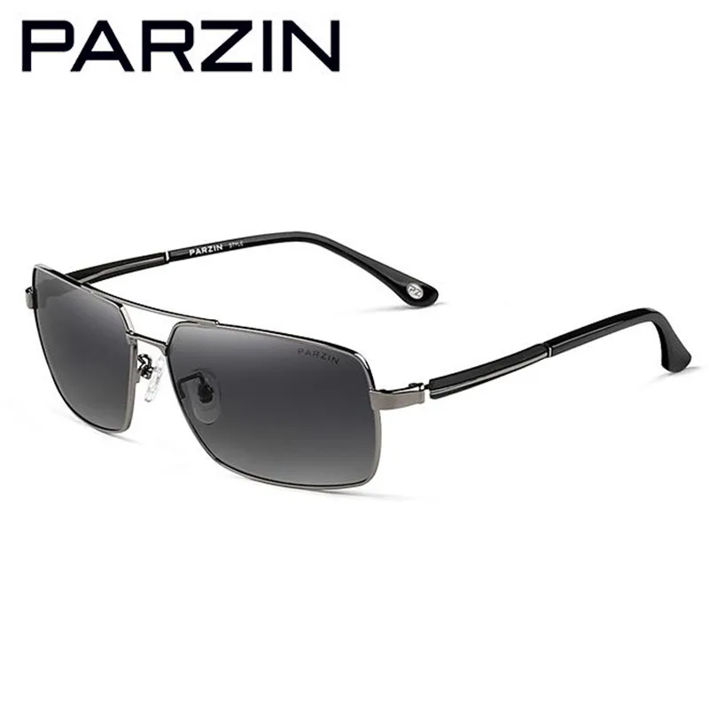 PARZIN поляризованные мужские солнцезащитные очки прямоугольные модные с Чехол