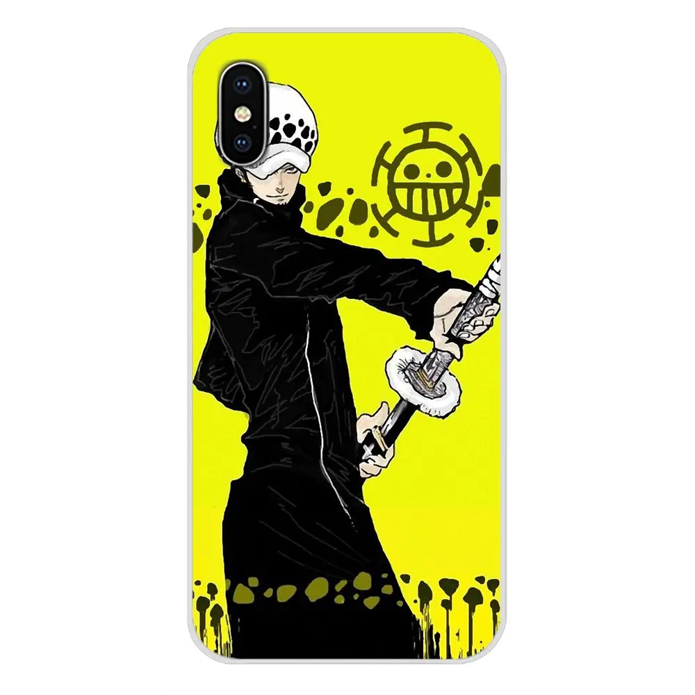 one piece trafalgar law logo Transparent TPU Cover Bag For Apple iPhone X XR XS MAX 4 4S 5 5S 5C SE 6 6S 7 8 Plus ipod touch | Мобильные