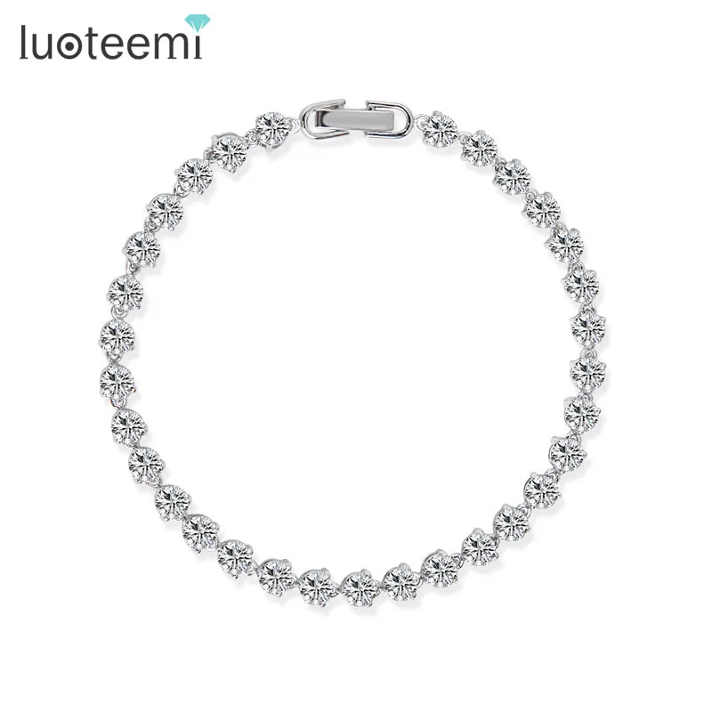 Luoteemi Фирменная новинка ювелирные изделия 3 зубцами ясно czstone Браслеты роскошный