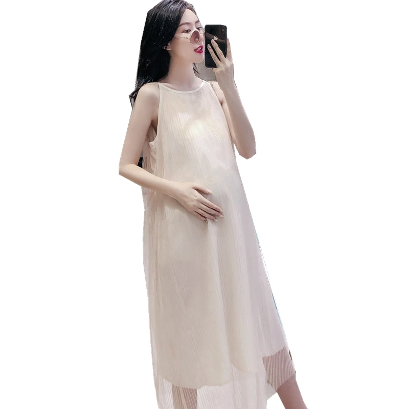 НОВЫЙ свободный женский жилет для беременных платье девочек летнее Сетчатое