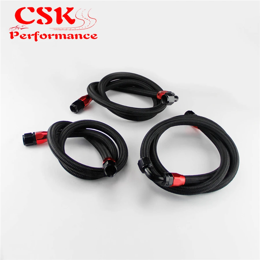 Плетеный шланг для охлаждения масла двигателя JDM из нержавеющей стали 10 дюймов