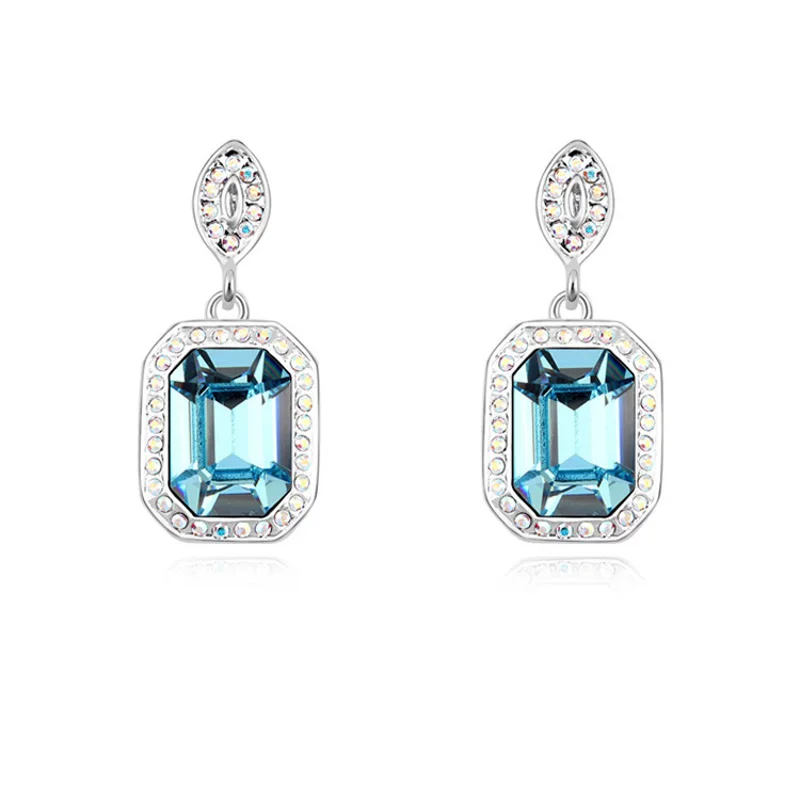 Женские серьги-подвески с кристаллами Swarovski модные геометрические серьги из