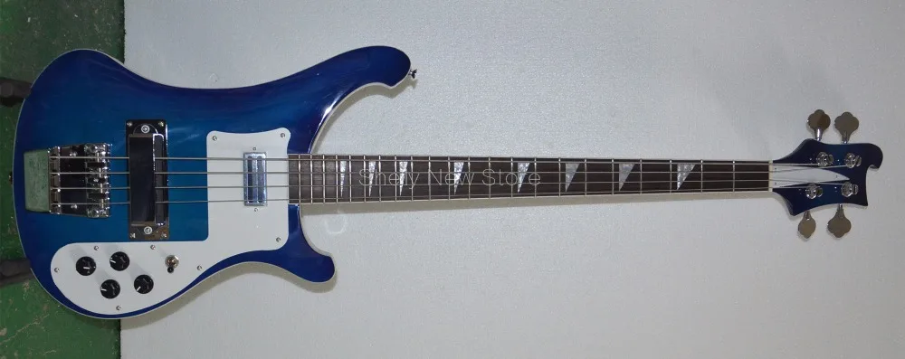 Новый магазин Shelly пользовательский прозрачный синий RK 4003 бас Рик 4 струны