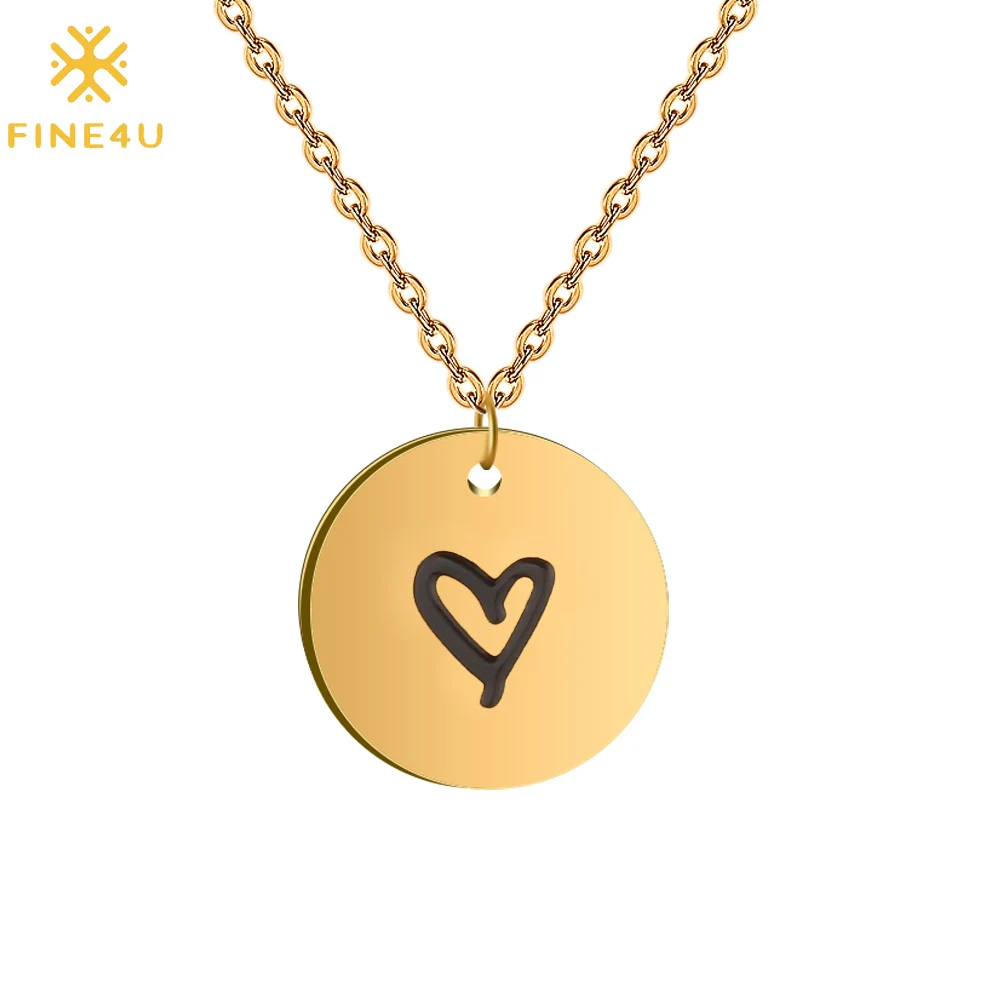 Милая круглая подвеска-Монета FINE4U N250 ожерелья из нержавеющей стали цепочка