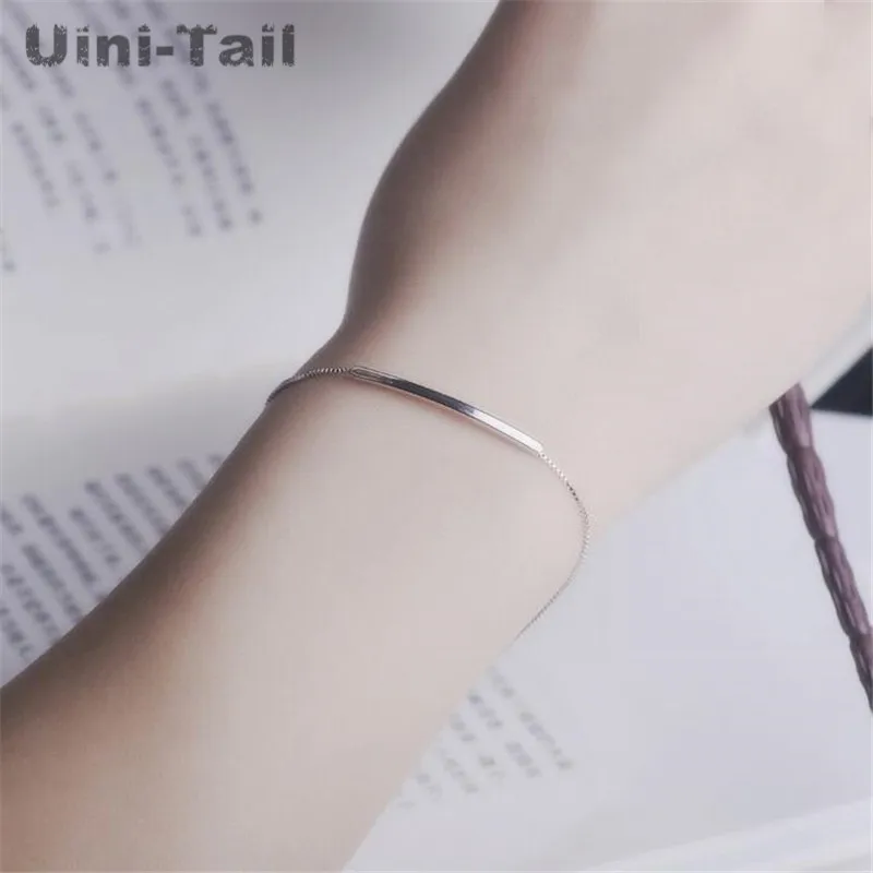 Uini-Tail,, стиль, простой и простой, с перекрестным узором, Женские Ювелирные изделия из стерлингового серебра 925 пробы, дикие ювелирные изделия, браслет GN422
